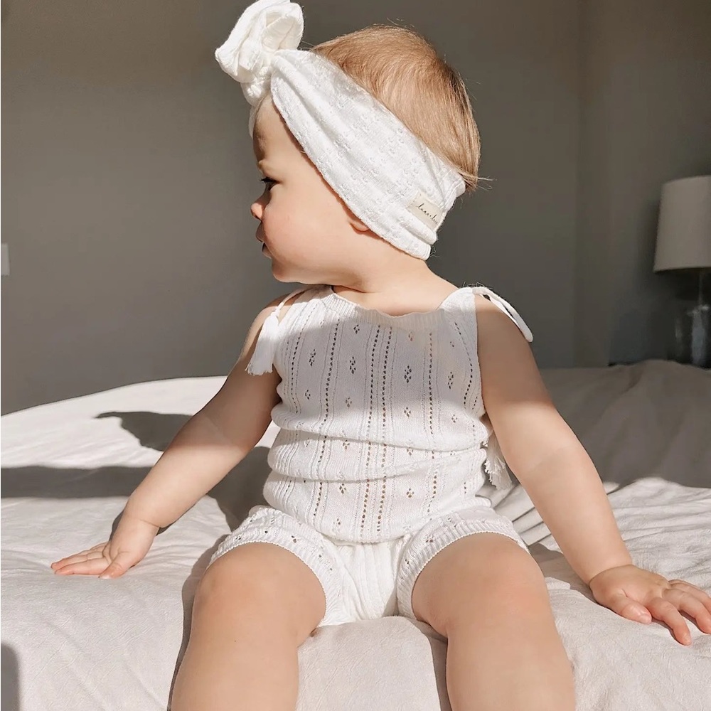 POINTELLE ROMPER - WHITE - Picture 3 of 7